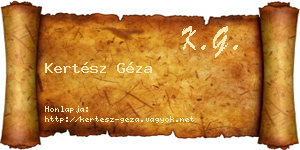 Kertész Géza névjegykártya