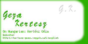 geza kertesz business card